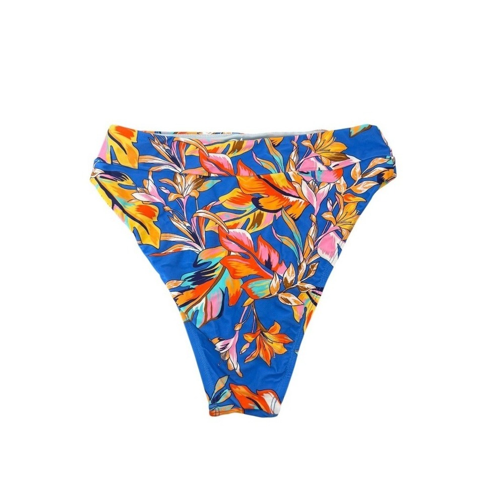Cupshe 2 Piece Bikini Set Royal Blue U-Wire Top Tropical Floral Bottom S NWT - Picture 10 of 11